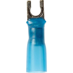3M - #6 Stud, 16 to 14 AWG Compatible, Partially Insulated, Crimp Connection, Locking Fork Terminal - Exact Tooling