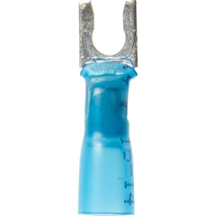 3M - #8 Stud, 16 to 14 AWG Compatible, Partially Insulated, Crimp Connection, Locking Fork Terminal - Exact Tooling