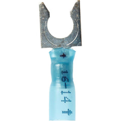 3M - 1/4" Stud, 16 to 14 AWG Compatible, Partially Insulated, Crimp Connection, Locking Fork Terminal - Exact Tooling