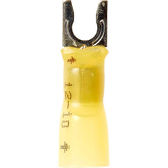 3M - #8 Stud, 12 to 10 AWG Compatible, Partially Insulated, Crimp Connection, Locking Fork Terminal - Exact Tooling