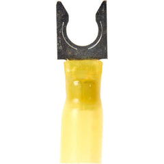 3M - 1/4" Stud, 12 to 10 AWG Compatible, Partially Insulated, Crimp Connection, Locking Fork Terminal - Exact Tooling