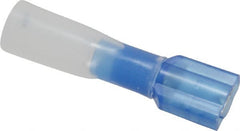 3M - 16 to 14 AWG, Nylon Heat Shrink, Fully Insulated, Female Wire Disconnect - 1/4 Inch Wide Tab, Blue, RoHS 2011/65/EU Compliant - Exact Tooling