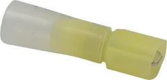 3M - 12 to 10 AWG, Nylon Heat Shrink, Fully Insulated, Male Wire Disconnect - 1/4 Inch Wide Tab, Yellow, RoHS 2011/65/EU Compliant - Exact Tooling