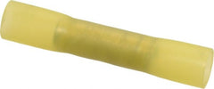 3M - 12 to 10 AWG Compatible, Heat Shrink & Nylon Fully Insulated, Crimp-On Butt Splice Terminal - 2 Wire Entries, 1-1/2" OAL, Yellow - Exact Tooling