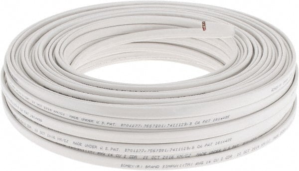 Southwire - NM-B, 14 AWG, 15 Amp, 250' Long, Stranded Core, 1 Strand Building Wire - White, PVC Insulation - Exact Tooling