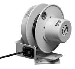 Conductix - 16 AWG, 40' Cable Length, Cord & Cable Reel with Cable End - 4 Outlets, SO Cable, White Reel - Exact Tooling