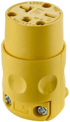 Leviton - 250 VAC, 20 Amp, 6-20R NEMA, Straight, Self Grounding, Commercial Grade Connector - 2 Pole, 3 Wire, 3 Phase, PVC, Yellow - Exact Tooling