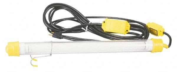 Made in USA - 120 Volt, 15 Watt, Electric, Fluorescent Portable Hook Work Light - 50' Cord, 1 Head - Exact Tooling
