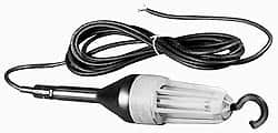 Made in USA - 13 Watt, Electric, Fluorescent Portable Hook Work Light - 50' Cord, 1 Head, 900 Lumens - Exact Tooling