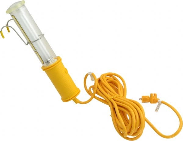 Made in USA - 13 Watt, Electric, Fluorescent Portable Handheld Work Light - 25' Cord, 1 Head - Exact Tooling