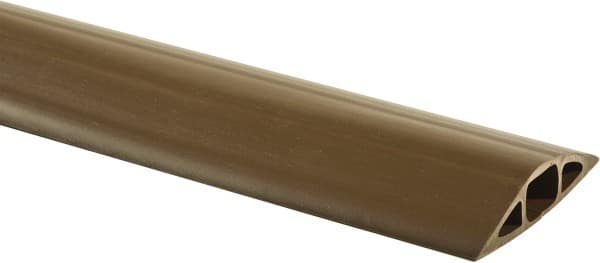 Hubbell Wiring Device-Kellems - 1 Channel, 10 Ft Long, 7.9mm Max Compatible Cable Diam, Brown PVC On Floor Cable Cover - 2-3/4" Overall Width x 13.5mm Overall Height, 15.2mm Channel Width x 7.9mm Channel Height - Exact Tooling