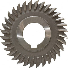 Made in USA - 3" Blade Diam x 7/32" Blade Thickness, 1" Hole, 32 Teeth, High Speed Steel Side Chip Saw - Straight Tooth, Arbor Connection, Right Hand Cut, Uncoated, with Keyway - Exact Tooling