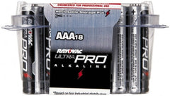 Rayovac - Size AAA, Alkaline, 18 Pack, Standard Battery - 1.5 Volts, Button Tab Terminal - Exact Tooling