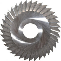 Made in USA - 4" Blade Diam x 3/32" Blade Thickness, 1" Hole, 36 Teeth, High Speed Steel Side Chip Saw - Straight Tooth, Arbor Connection, Right Hand Cut, Uncoated, with Keyway - Exact Tooling