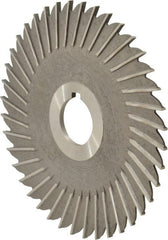 Made in USA - 5" Blade Diam x 1/8" Blade Thickness, 1" Hole, 40 Teeth, High Speed Steel Side Chip Saw - Straight Tooth, Arbor Connection, Right Hand Cut, Uncoated, with Keyway - Exact Tooling