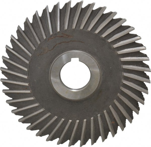 Made in USA - 5" Blade Diam x 7/32" Blade Thickness, 1" Hole, 40 Teeth, High Speed Steel Side Chip Saw - Straight Tooth, Arbor Connection, Uncoated - Exact Tooling