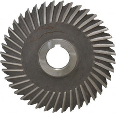 Made in USA - 5" Blade Diam x 7/32" Blade Thickness, 1" Hole, 40 Teeth, High Speed Steel Side Chip Saw - Straight Tooth, Arbor Connection, Uncoated - Exact Tooling