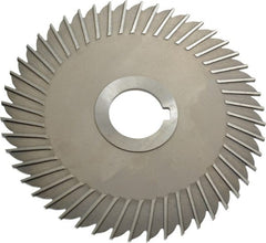Made in USA - 6" Blade Diam x 1/8" Blade Thickness, 1-1/4" Hole, 48 Teeth, High Speed Steel Side Chip Saw - Straight Tooth, Arbor Connection, Right Hand Cut, Uncoated, with Keyway - Exact Tooling