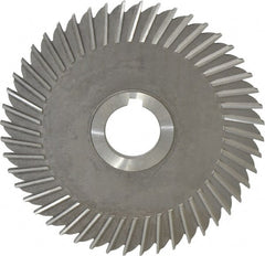 Made in USA - 6" Blade Diam x 7/32" Blade Thickness, 1-1/4" Hole, 48 Teeth, High Speed Steel Side Chip Saw - Straight Tooth, Arbor Connection, Right Hand Cut, Uncoated, with Keyway - Exact Tooling