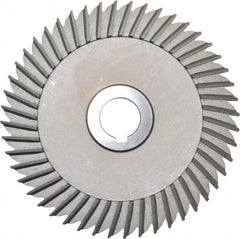 Made in USA - 6" Blade Diam x 1/4" Blade Thickness, 1" Hole, 48 Teeth, High Speed Steel Side Chip Saw - Straight Tooth, Arbor Connection, Right Hand Cut, Uncoated, with Keyway - Exact Tooling