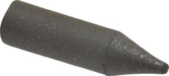 Made in USA - 9/32" Max Diam x 1" Long, Cone, Rubberized Point - Medium Grade, Silicon Carbide, 1/16" Arbor Hole, Unmounted - Exact Tooling