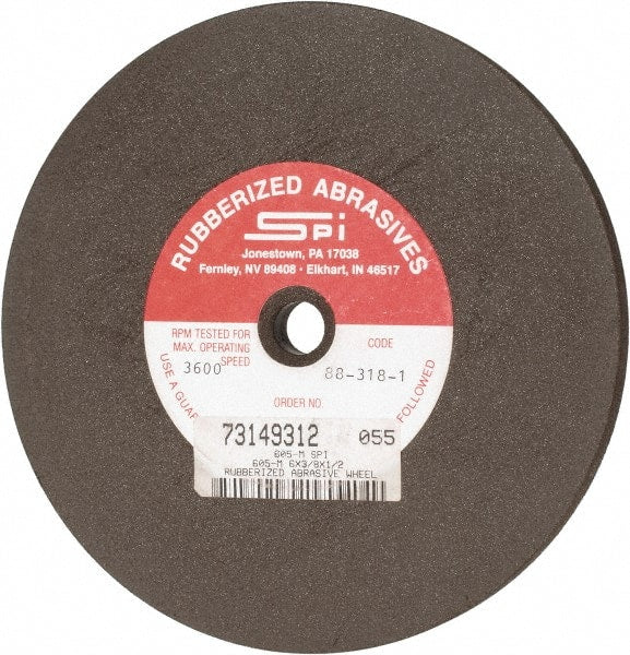 Made in USA - 6" Diam x 1/2" Hole x 3/8" Thick, 80 Grit Surface Grinding Wheel - Aluminum Oxide/Silicon Carbide Blend, Medium Grade, 3,600 Max RPM - Exact Tooling