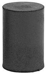 Made in USA - 7/8" Max Diam x 1" Long, Cylinder, Rubberized Point - Coarse Grade, Silicon Carbide, 1/4" Arbor Hole, Unmounted - Exact Tooling