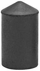 Made in USA - 1" Max Diam x 1-3/4" Long, Cone, Rubberized Point - Coarse Grade, Silicon Carbide, 1/4" Arbor Hole, Unmounted - Exact Tooling
