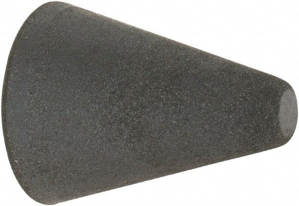 Made in USA - 1" Max Diam x 1-1/4" Long, Taper, Rubberized Point - Very Fine Grade, Silicon Carbide, 1/4" Arbor Hole, Unmounted - Exact Tooling