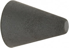 Made in USA - 1" Max Diam x 1-1/4" Long, Taper, Rubberized Point - Very Fine Grade, Silicon Carbide, 1/4" Arbor Hole, Unmounted - Exact Tooling