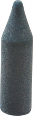 Made in USA - 9/32" Max Diam x 1" Long, Cone, Rubberized Point - Very Fine Grade, Silicon Carbide, 1/16" Arbor Hole, Unmounted - Exact Tooling