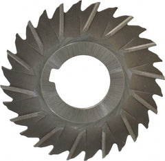 Made in USA - 3" Blade Diam x 5/64" Blade Thickness, 1" Hole, 28 Teeth, High Speed Steel Side Chip Saw - Staggered Tooth, Arbor Connection, Right Hand Cut, Uncoated, with Keyway - Exact Tooling
