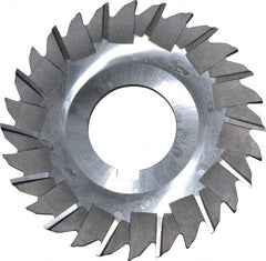 Made in USA - 3" Blade Diam x 3/32" Blade Thickness, 1" Hole, 28 Teeth, High Speed Steel Side Chip Saw - Staggered Tooth, Arbor Connection, Right Hand Cut, Uncoated, with Keyway - Exact Tooling