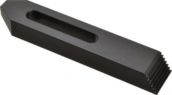 Gibraltar - M6, M8 & M10mm Stud, Steel, Plain Strap Clamp - 56mm Travel, 152mm OAL x 29mm Wide x 19mm High, Black Oxide Finish, Tapered Nose - Exact Tooling