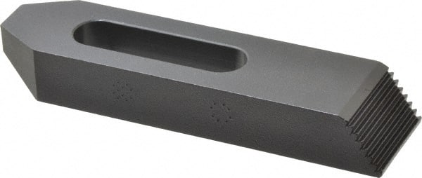 Gibraltar - M16mm Stud, Steel, Plain Strap Clamp - 49mm Travel, 152mm OAL x 38mm Wide x 22mm High, Black Oxide Finish, Tapered Nose - Exact Tooling