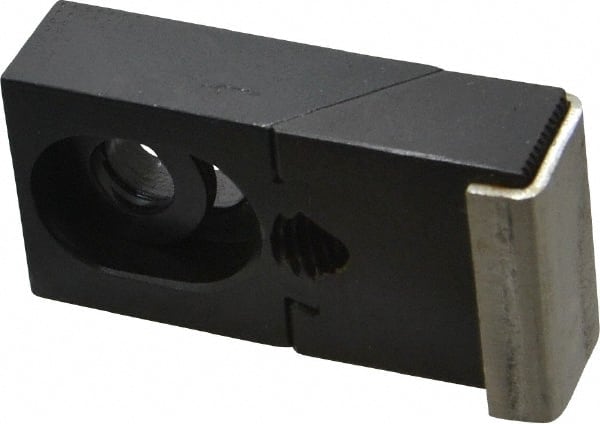 Gibraltar - 2-5/16" OAL x 1-1/4" Overall Width, Standard Grip Nose, Steel Manual Edge Clamp - Black Oxide Coating, 5/8" High, 3/8" Socket Cap Screw Slot, 3/8" Travel - Exact Tooling