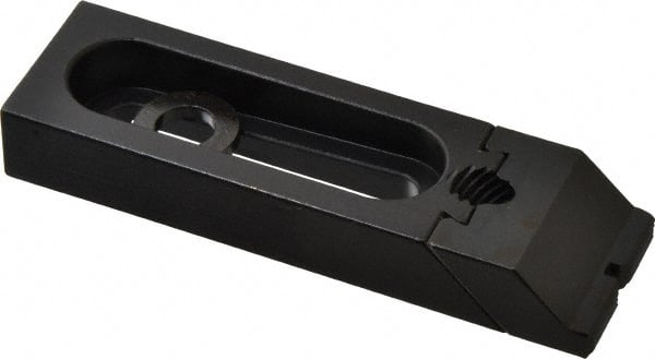 Gibraltar - 4-1/8" OAL x 1-1/4" Overall Width, Low Grip Nose, Steel Manual Edge Clamp - Black Oxide Coating, 5/8" High, 3/8" Socket Cap Screw Slot, 2" Travel - Exact Tooling