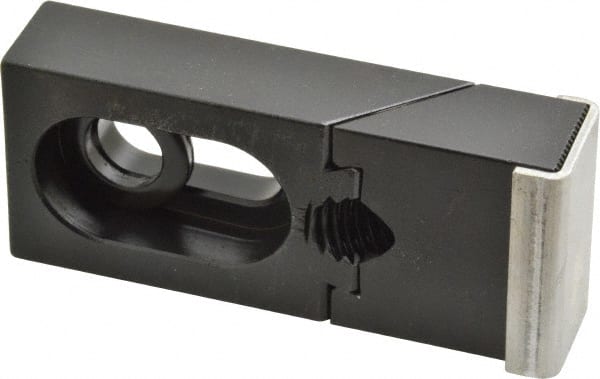 Gibraltar - 3-5/16" OAL x 1-1/2" Overall Width, Standard Grip Nose, Steel Manual Edge Clamp - Black Oxide Coating, 3/4" High, 1/2" Socket Cap Screw Slot, 3/4" Travel - Exact Tooling