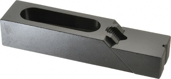 Gibraltar - 6-1/8" OAL x 1-1/2" Overall Width, High Grip Nose, Steel Manual Edge Clamp - Black Oxide Coating, 1-1/4" High, 1/2" Socket Cap Screw Slot, 2-1/4" Travel - Exact Tooling