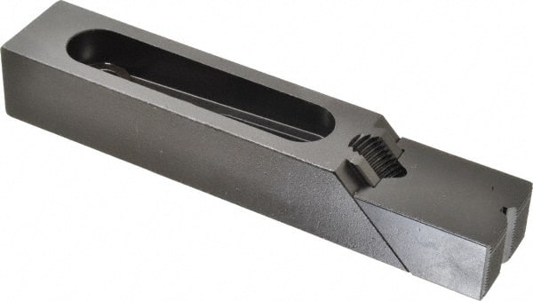 Gibraltar - 7-3/8" OAL x 1-1/2" Overall Width, High Grip Nose, Steel Manual Edge Clamp - Black Oxide Coating, 1-1/4" High, 1/2" Socket Cap Screw Slot, 3-5/16" Travel - Exact Tooling