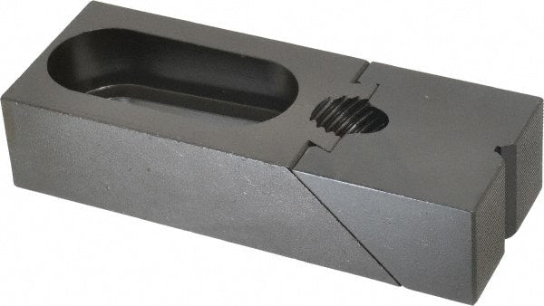 Gibraltar - 6-7/16" OAL x 2-1/2" Overall Width, High Grip Nose, Steel Manual Edge Clamp - Black Oxide Coating, 1-1/2" High, 7/8" Socket Cap Screw Slot, 2" Travel - Exact Tooling