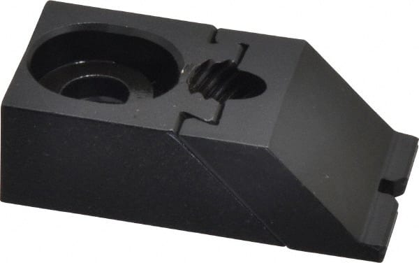 Gibraltar - 1-7/8" OAL x 1" Overall Width, Low Grip Nose, Steel Manual Edge Clamp - Black Oxide Coating, 5/8" High, 5/16" Socket Cap Screw Slot, 1/4" Travel - Exact Tooling