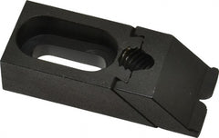 Gibraltar - 2-3/8" OAL x 1" Overall Width, Low Grip Nose, Steel Manual Edge Clamp - Black Oxide Coating, 5/8" High, 5/16" Socket Cap Screw Slot, 3/4" Travel - Exact Tooling