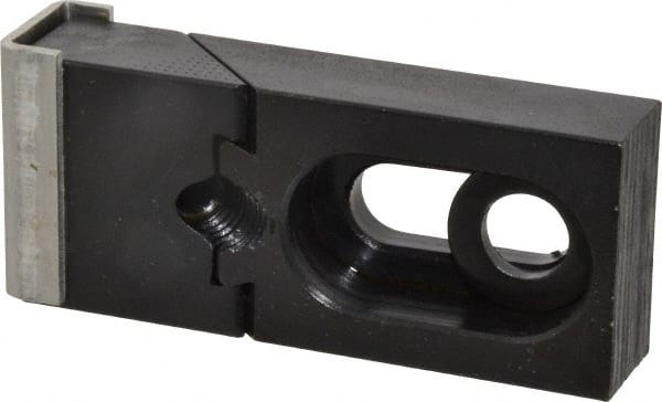 Gibraltar - 2-3/4" OAL x 1-1/4" Overall Width, Standard Grip Nose, Steel Manual Edge Clamp - Black Oxide Coating, 5/8" High, 3/8" Socket Cap Screw Slot, 11/16" Travel - Exact Tooling
