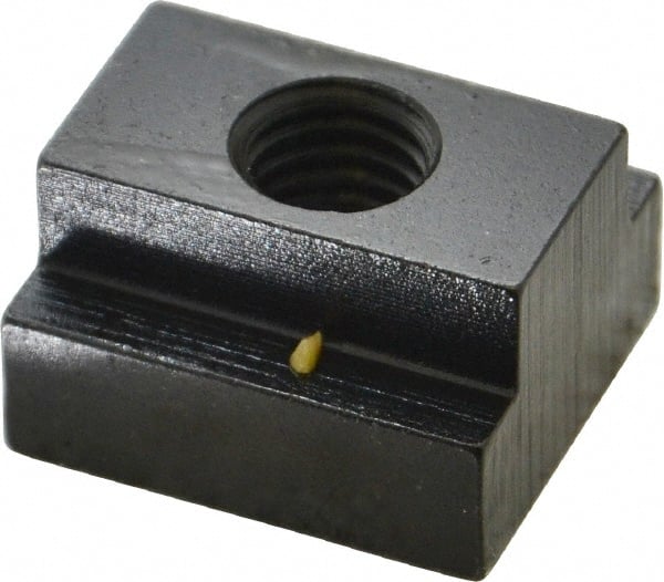 Gibraltar - 1/2-13 Tapped Through T Slot Nut - 11/16" Slot Width, 1-1/8 x 7/16" Base Width x Height, 1-1/4 x 3/4" OAL x Height - Exact Tooling