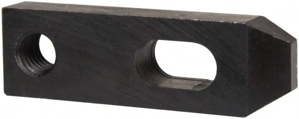 Gibraltar - 21/32" Stud, Carbon Steel, Strap Clamp - 1/2" Travel, 4" OAL x 1-1/4" Wide x 5/8" High, Black Oxide Finish, Tapered Nose - Exact Tooling