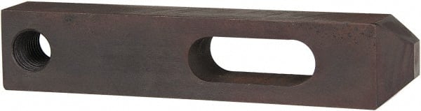 Gibraltar - 1-1/16" Stud, Carbon Steel, Strap Clamp - 2" Travel, 10" OAL x 2" Wide x 1-1/2" High, Black Oxide Finish, Tapered Nose - Exact Tooling