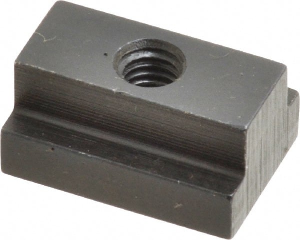 Gibraltar - M6x1.00 Tapped Through T Slot Nut - 7/16" Slot Width, 16 x 6mm Base Width x Height, 22 x 11mm OAL x Height - Exact Tooling