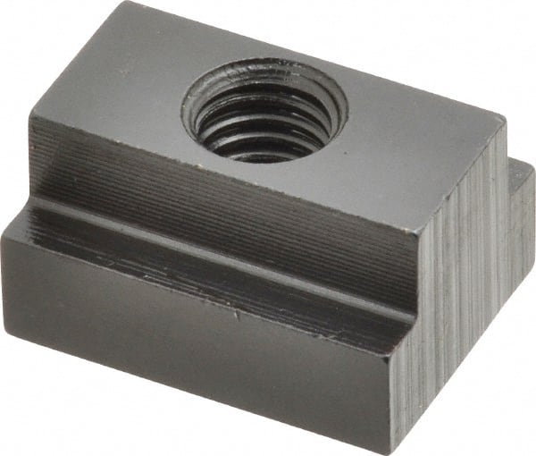 Gibraltar - M10x1.50 Tapped Through T Slot Nut - 9/16" Slot Width, 22 x 9mm Base Width x Height, 29 x 16mm OAL x Height - Exact Tooling