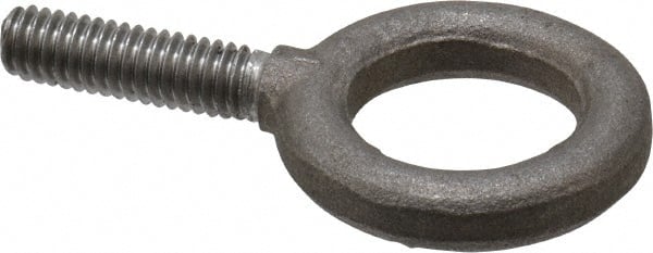 Gibraltar - 900 Lb Capacity, Steel, 5/16-18 Thread, Fixed Lifting Eye Bolt - Fully Threaded, 1-1/8" Shank, 1-1/8" Thread Length, No Shoulder - Exact Tooling